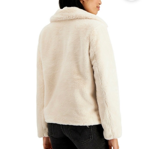 VINTAGE Jou Jou Cozy Faux White Fur Collar Jacket - Picture 3 of 10